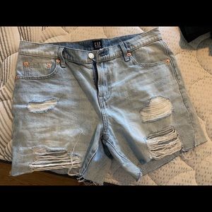 GAP Light Blue Distressed Denim Jean Shorts
